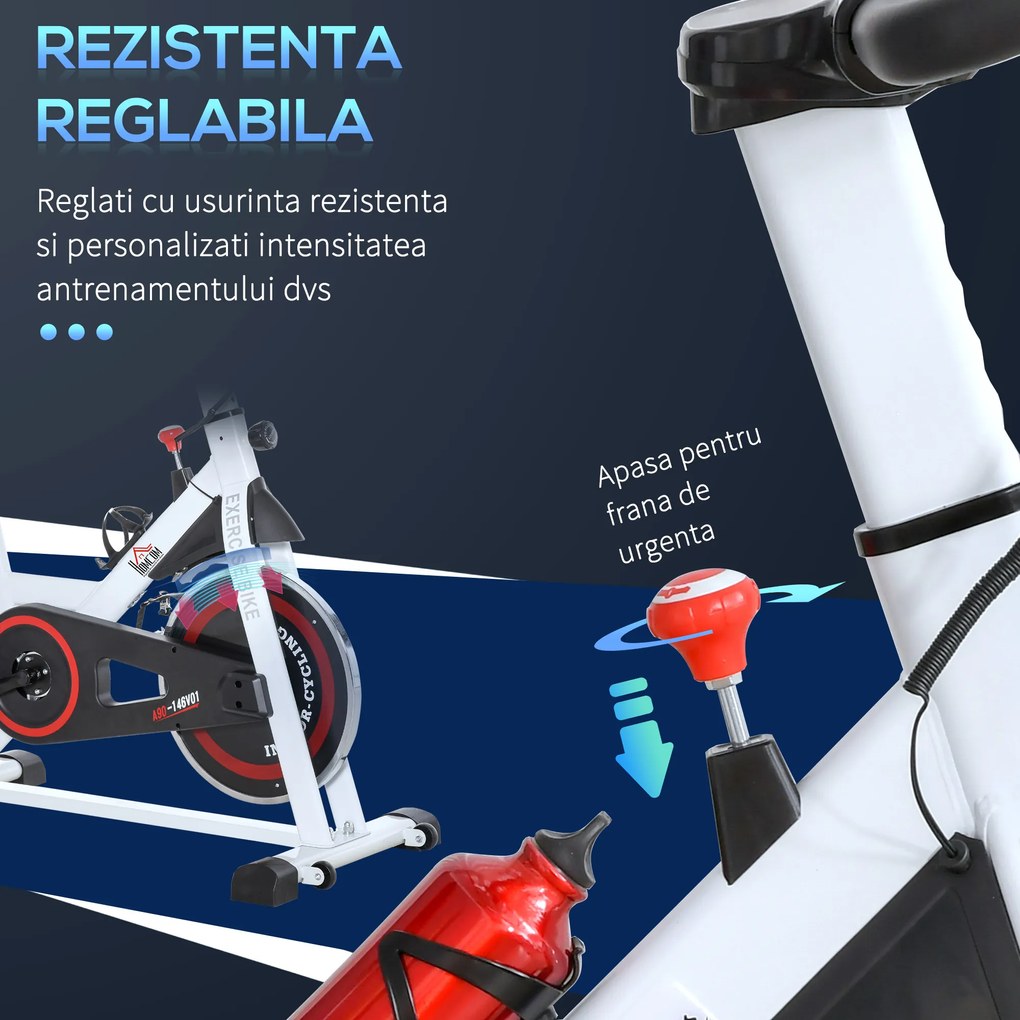 HOMCOM bicicleta spinning pentru interior, 103x 53x105-117.5cm | Aosom Romania