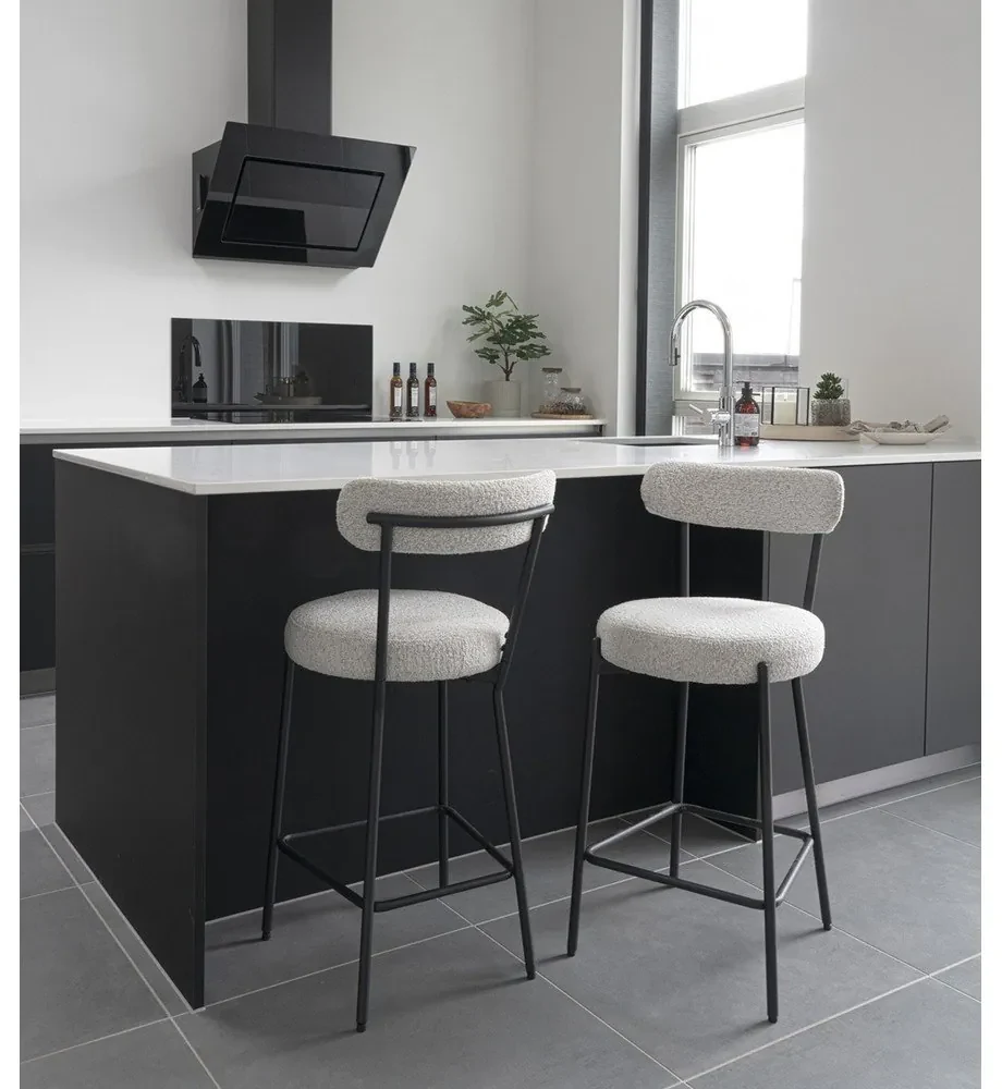 Scaun de bar alb (înălțime șezut 65 cm) Badalona – House Nordic