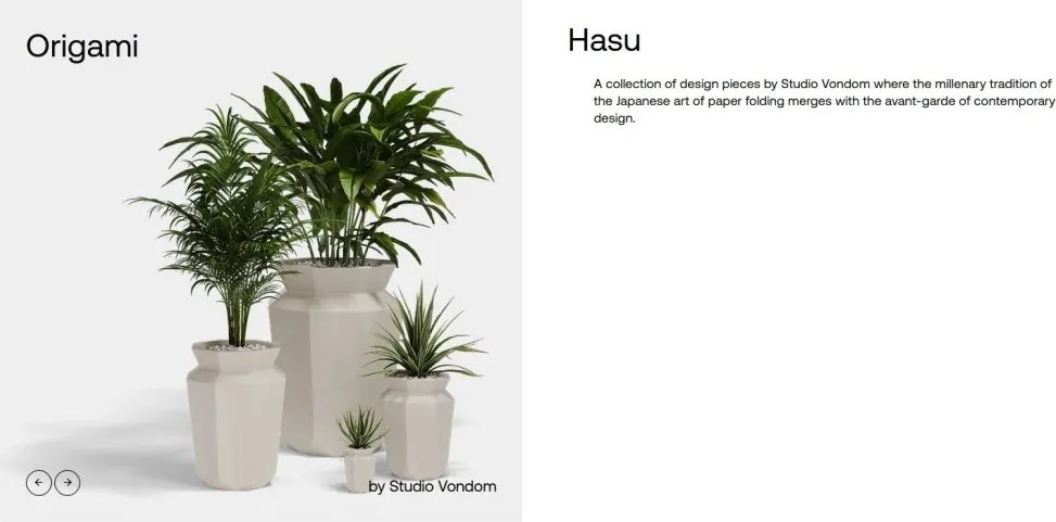 Ghiveci plante design decorativ modern exterior/interior ORIGAMI Hasu 57x57x80cm