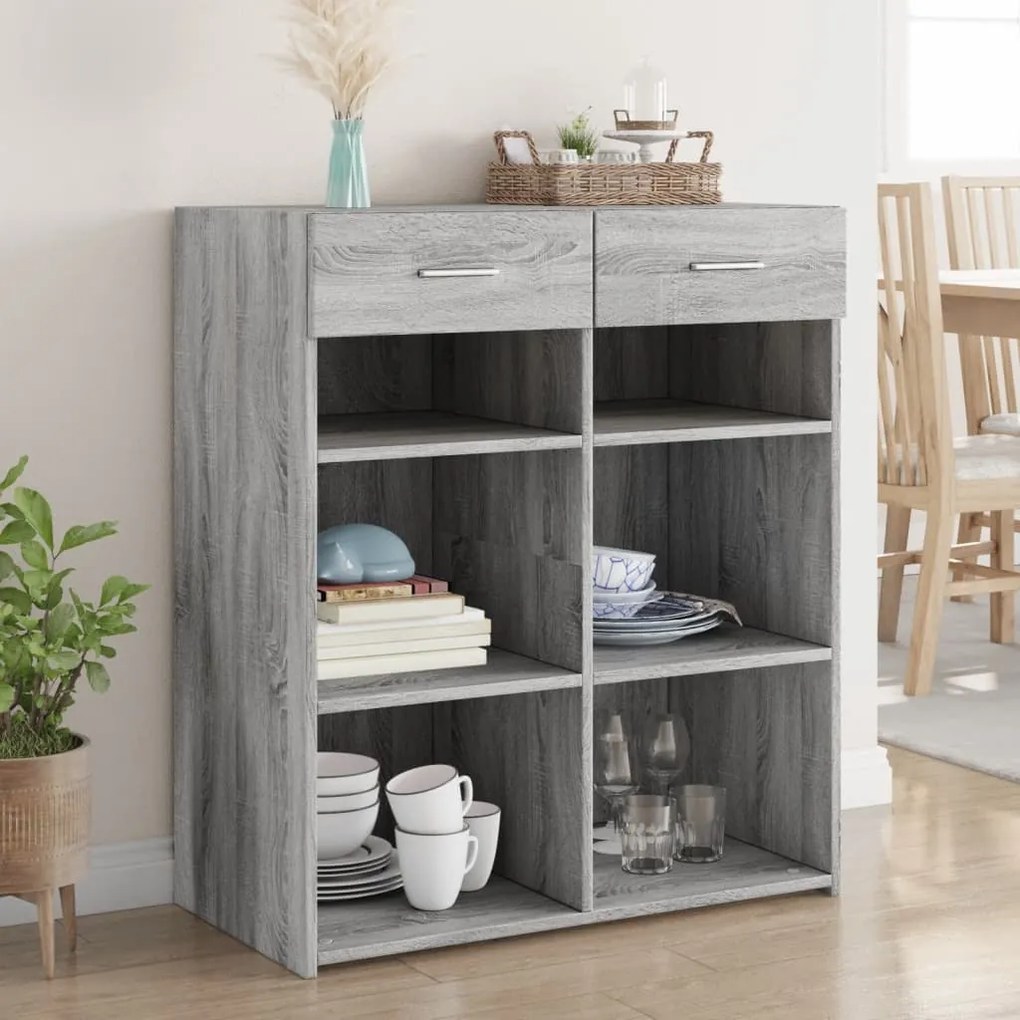 vidaXL Dulap, sonoma gri, 80x42,5x93 cm, lemn prelucrat
