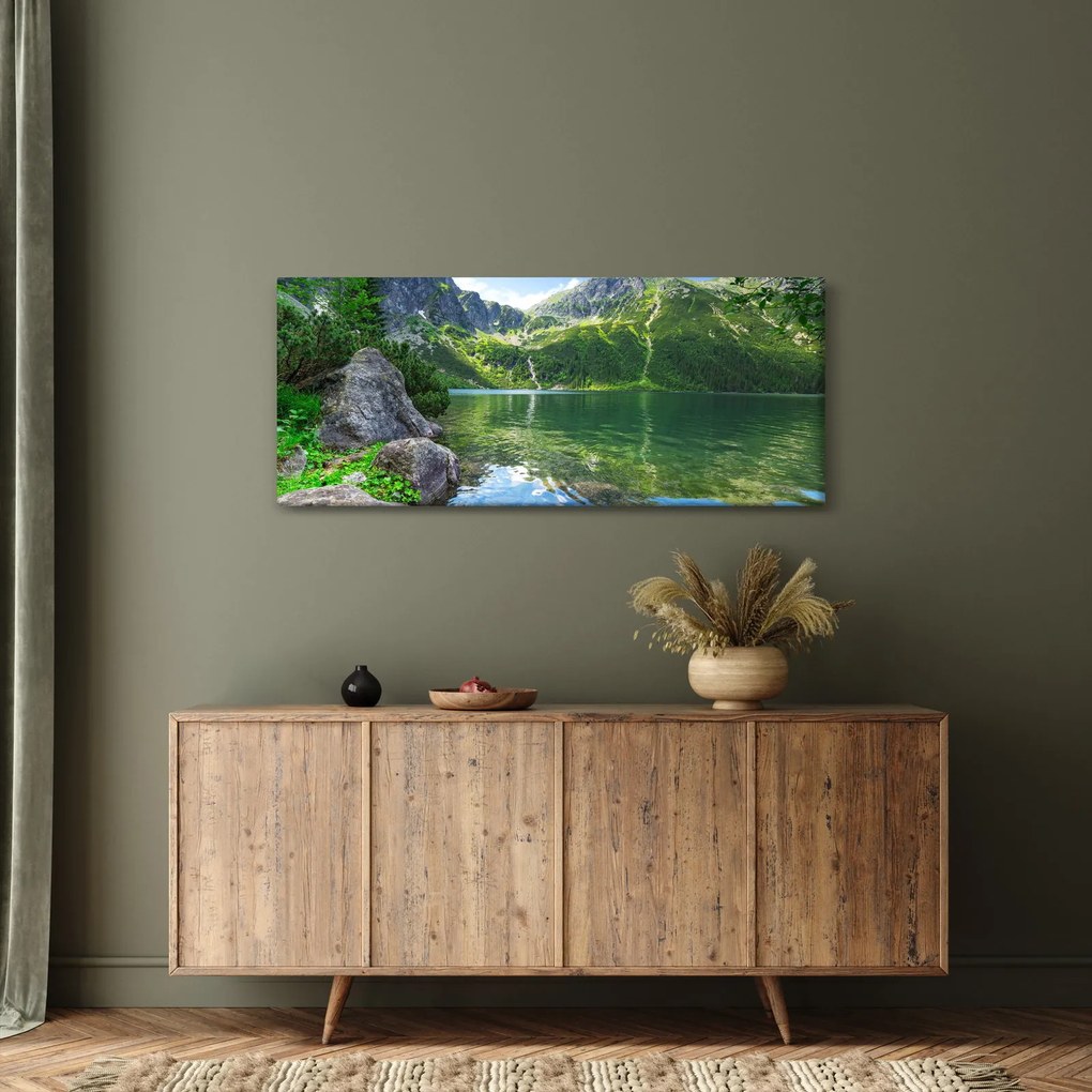 Tablou cu lac în munții Tatra (120x50 cm)