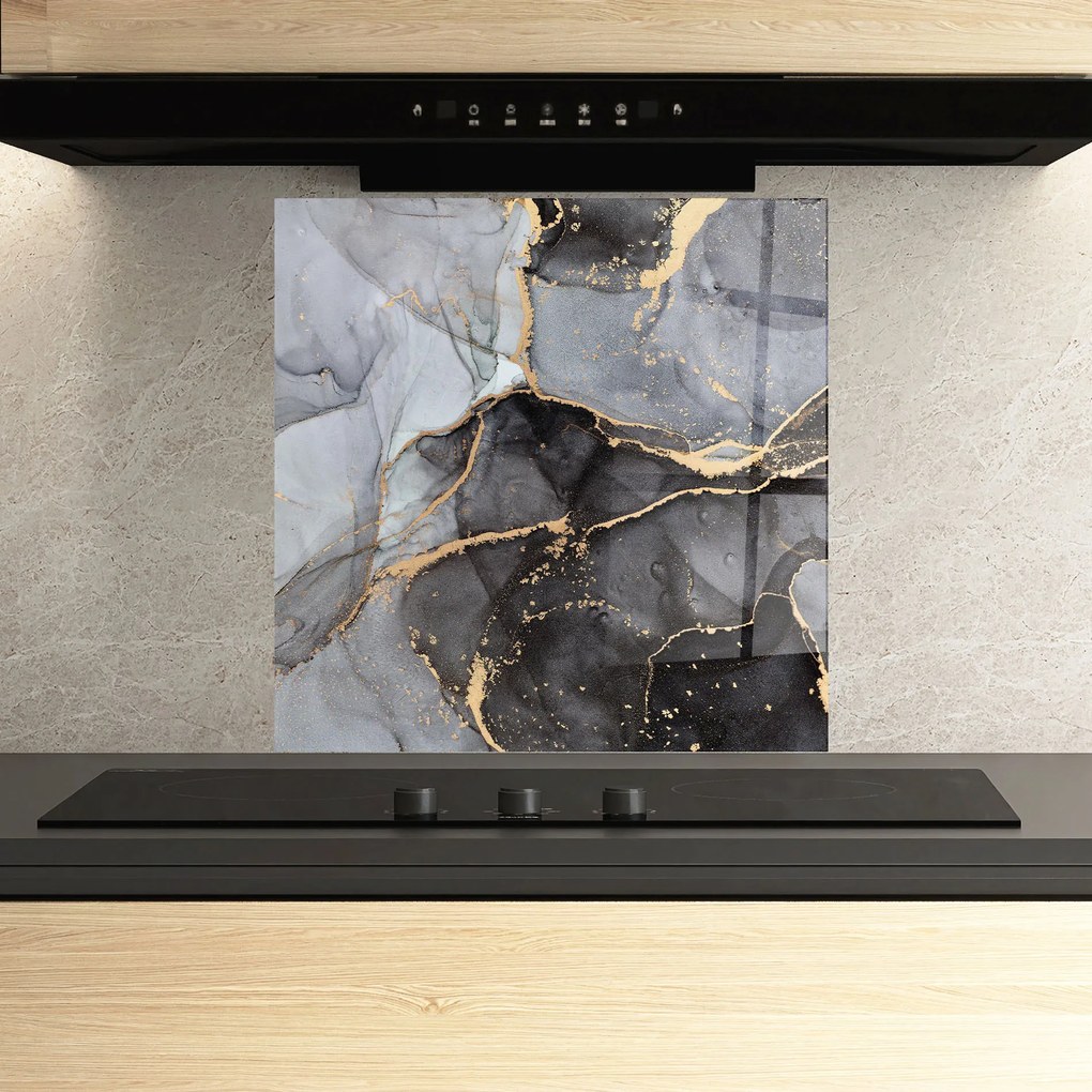 Panou Sticla Bucatarie, 100x100cm, Protectie aragaz, Antistropi, Termorezistent, Abstracte, Marble, Abstract Marble