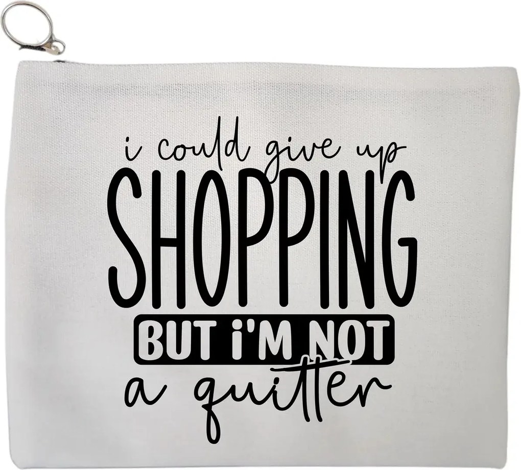 Portfard Cosmetice tip Plic, model I could give my shopping, 23x18 cm, Alb, BEKZ®