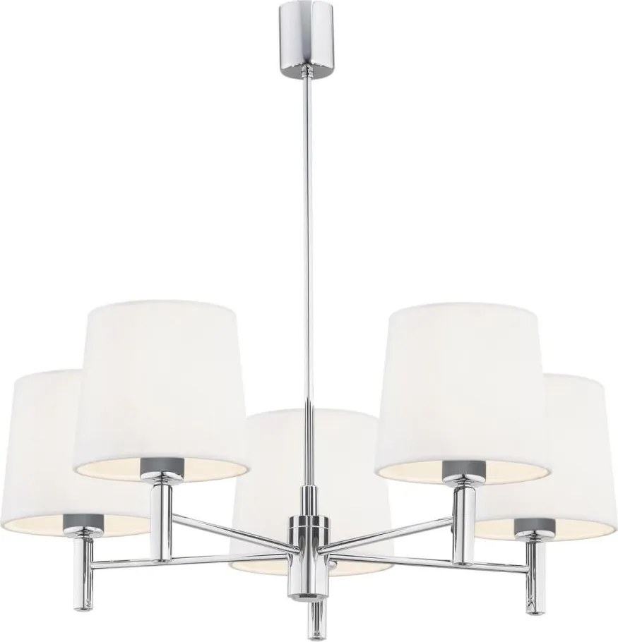 Brilagi - Lustru pe tijă MONTE 5xE27/60W/230V crem/crom lucios