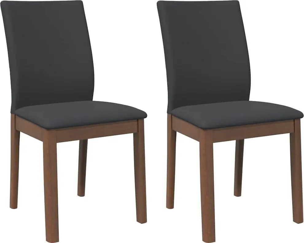 vidaXL Scaune sufragerie cu perne 2 buc. cauciuc din lemn masiv maro