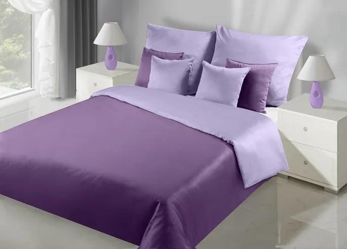 Lenjerie de pat cu două fețe în culoarea violet 3 părți: 1buc 200 cmx220 + 2buc 70 cmx80
