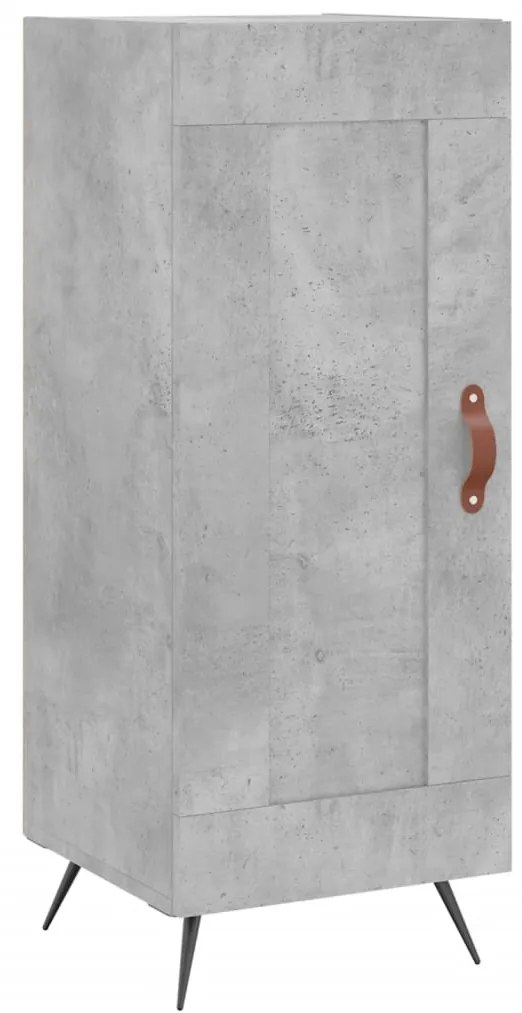 830416 vidaXL Servantă, gri beton, 34,5x34x90 cm, lemn compozit