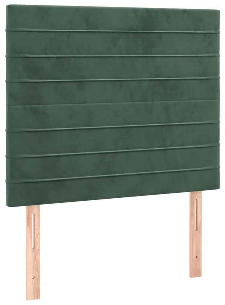 3116505 vidaXL Tăblii de pat, 2 buc, verde închis, 80x5x78/88 cm, catifea
