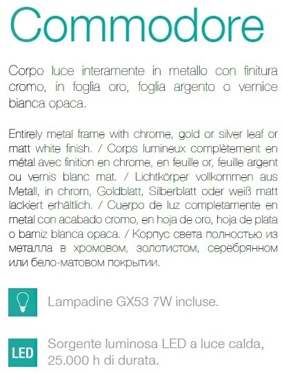 Aplica de perete cu lumina ambientala COMMODORE AP1 BIANCO 125886