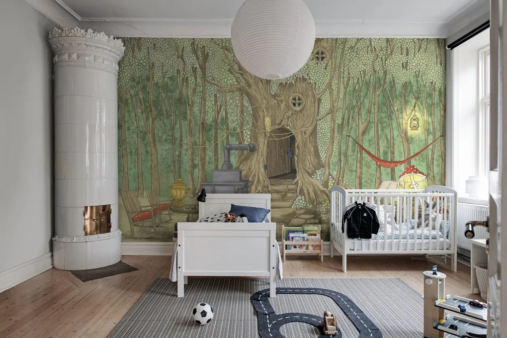 Tapet Fairy Tale, Forest Green, Rebel Walls