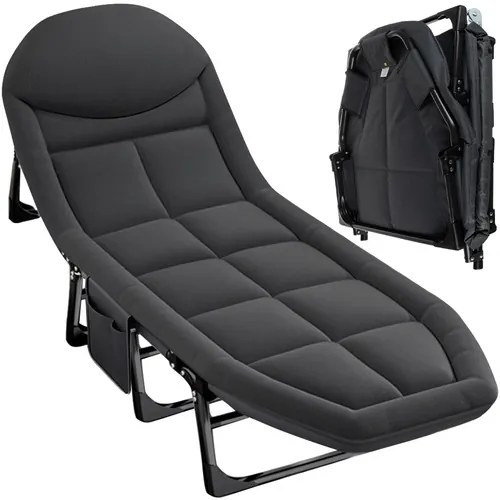 Pat de călătorie pliabil cu saltea și cadru solid