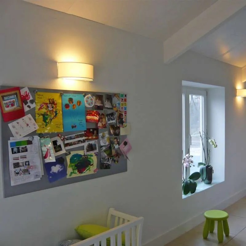 Lampă de perete rustică semi-rotundă albă - Drum