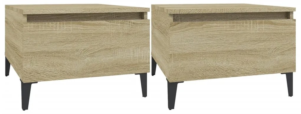 vidaXL Mese laterale 2 buc. stejar sonoma 50x46x35 cm lemn compozit