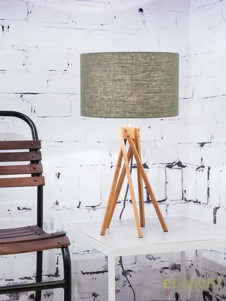 Lampa de masa realizata din materiale naturale, durabile si ecologice, KILIMANJARO/T verde