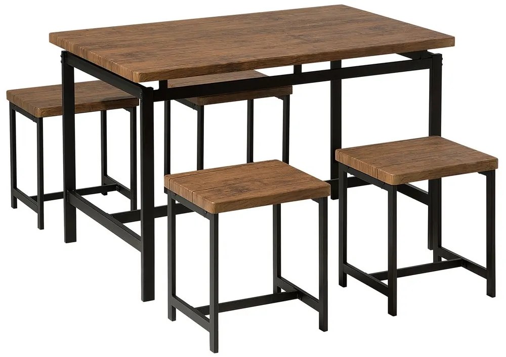 Set de sufragerie Arue (pentru 4 persoane) (negru). 1010084
