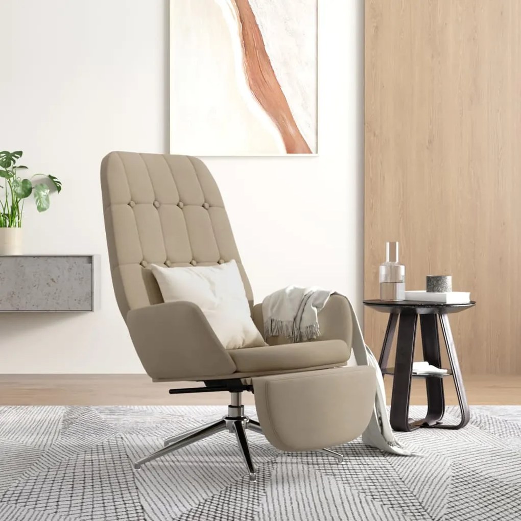 3097700 vidaXL Scaun de relaxare cu suport picioare, gri deschis, microfibră