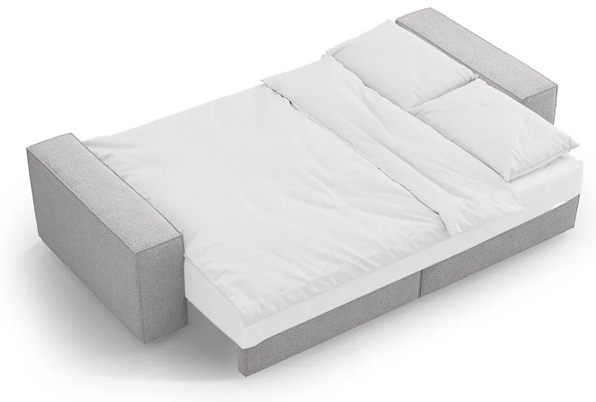 Canapea gri deschis extensibilă cu tapițerie din țesătură bouclé 247 cm Jodie – Micadoni Home