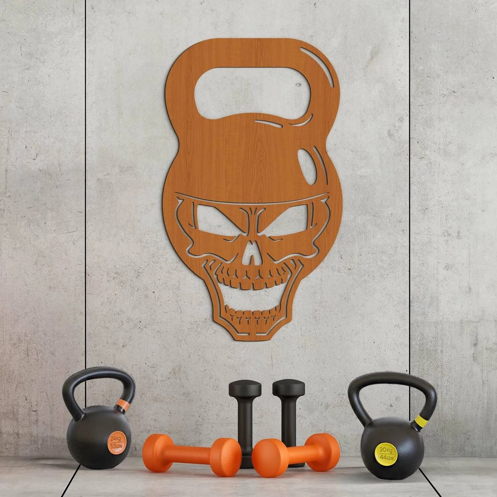 DUBLEZ | Cadou pentru culturist - Tablou din lemn Kettlebell