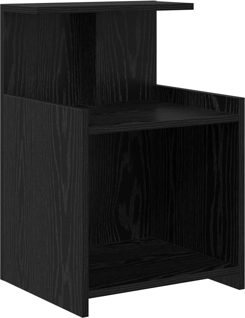 vidaXL Dulap de noapte Stejar Negru 40 x 35 x 60 cm Lemn compozit