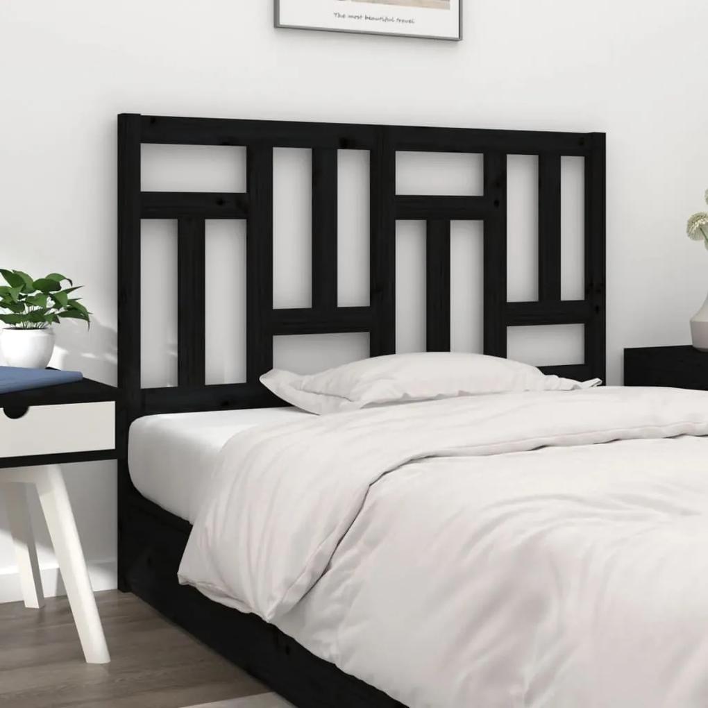 818974 vidaXL Tăblie de pat, negru, 145,5x4x100 cm, lemn masiv de pin