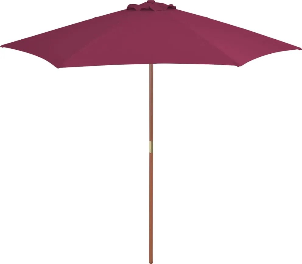 vidaXL Umbrelă de soare de exterior, stâlp lemn, roșu bordo, 270 cm