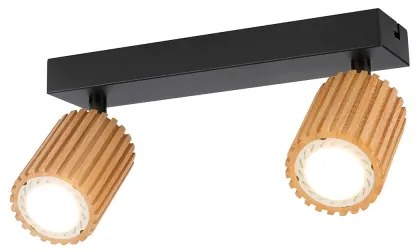 Brilagi - Spot MODERN WOOD 2xGU10/8W/230V lemn/negru