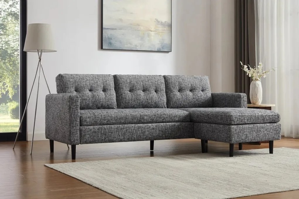 Coltar modern, Tesatura Structurata Gri STOCKHOLM 220cm