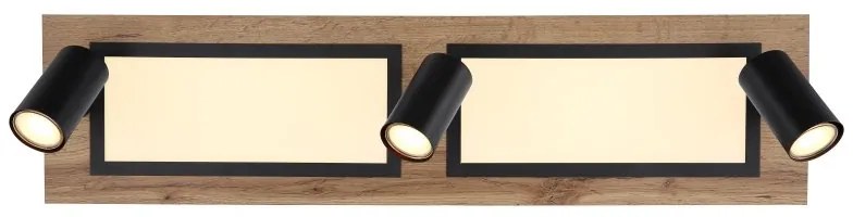 Plafoniera LED cu 3 spoturi directionabile design industrial Ulla negru, alb