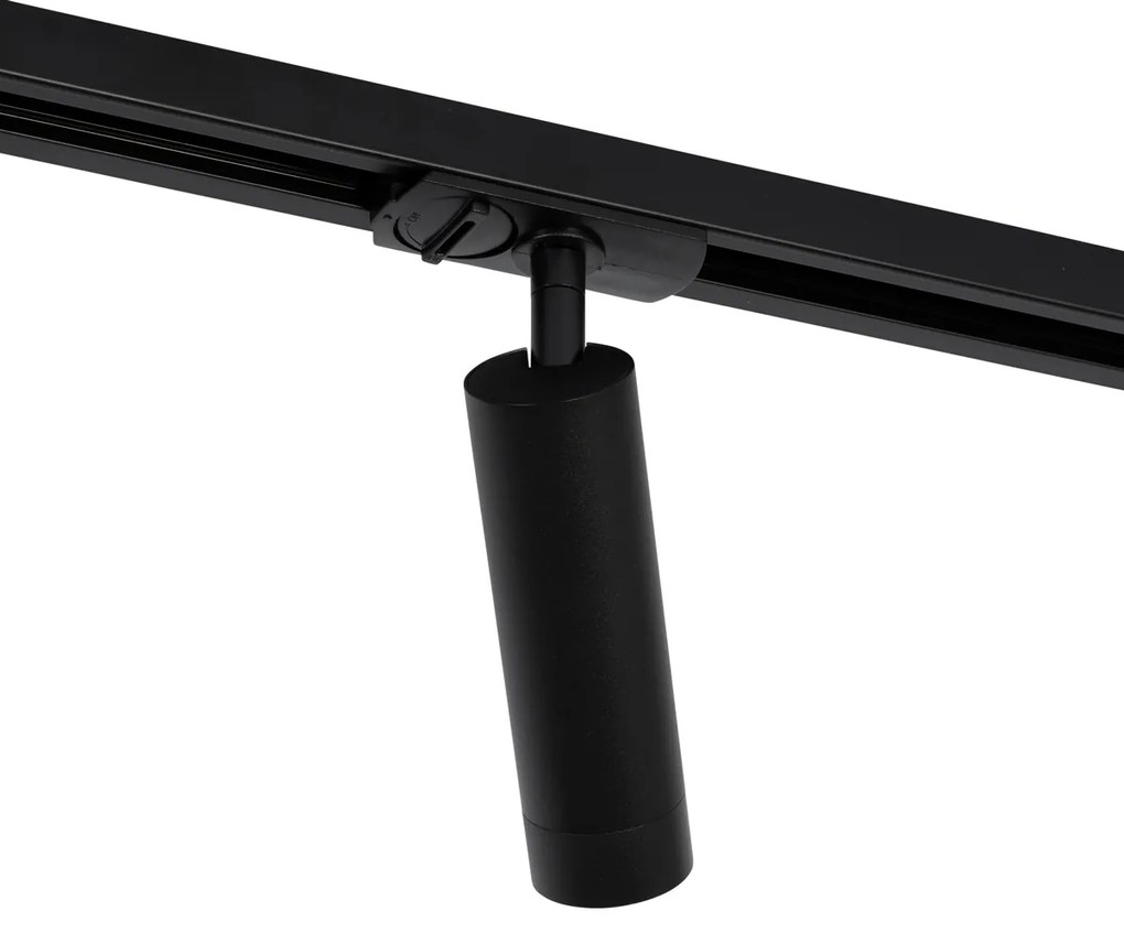 Sistem de iluminat cu șină modern cu 5 spoturi negre monofazate GU10 35mm - Iconic Jeana Luxe