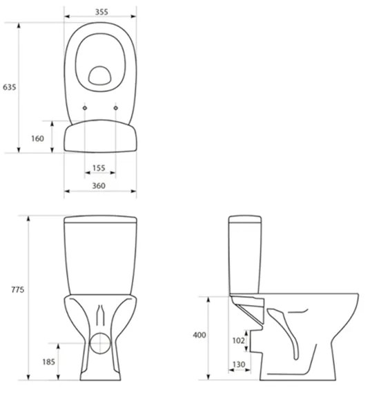 Set vas WC stativ Cersanit, Arteco New, Rimless, cu rezervor si capac Soft-Close si Easy Off inclus