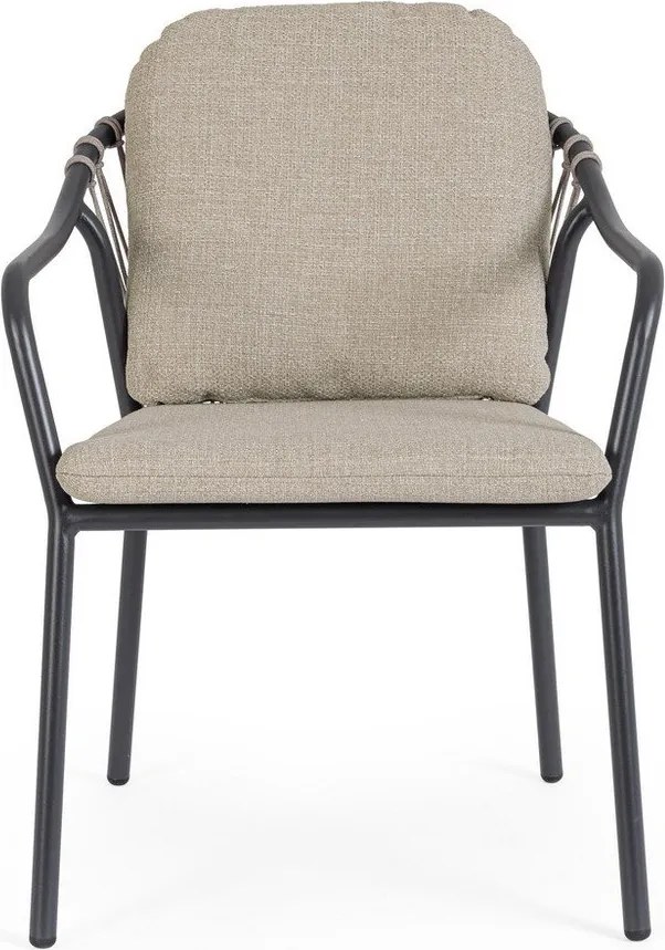 Scaun de grădină maro deschis din metal Edvige – Bizzotto