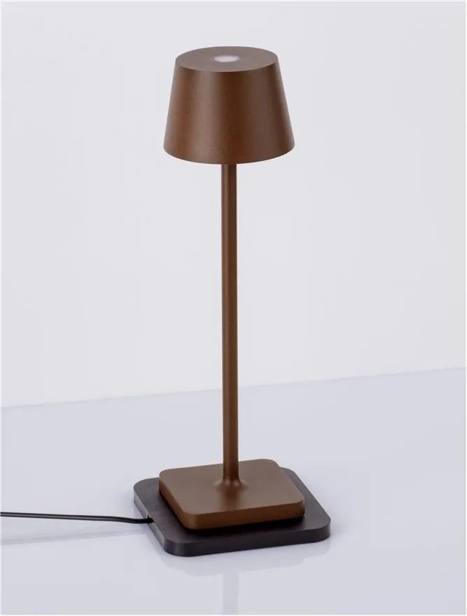 Veioza/Lampa de masa LED portabila exterior IP54 DECK maro