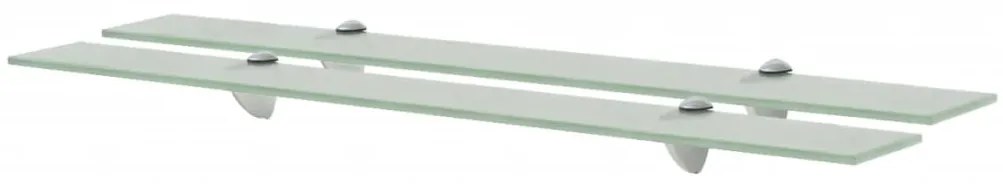 Rafturi suspendate, 2 buc., 80 x 10 cm, sticla, 8 mm 2, Alb, 80 x 10 cm