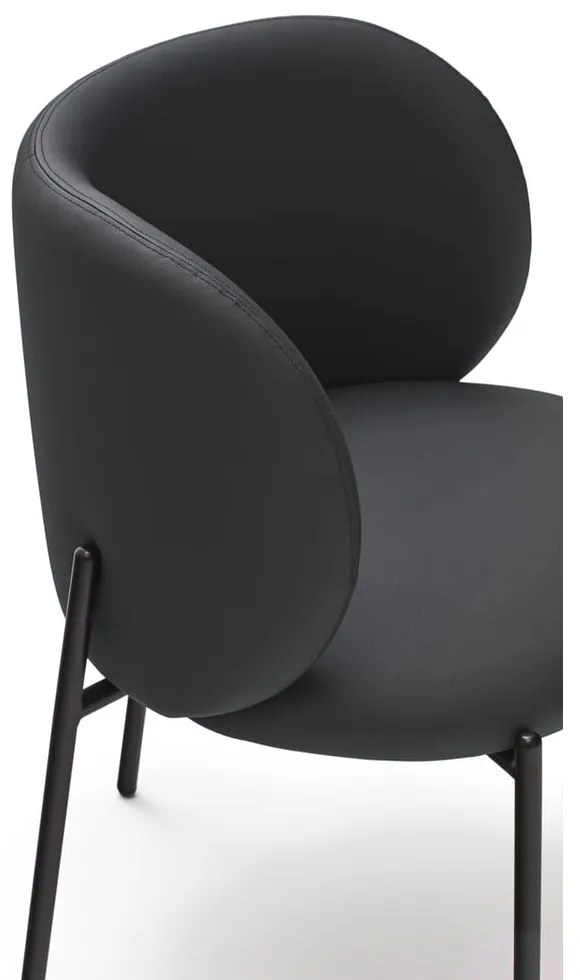 Set de scaune de sufragerie negru 2 buc. tapițat Mogi – Teulat