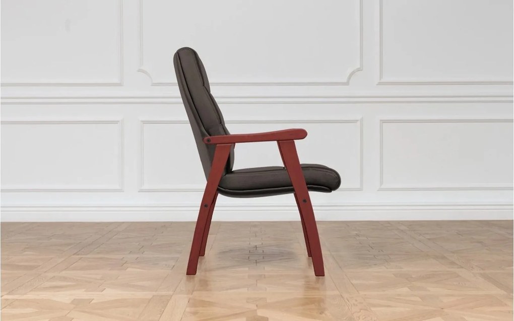 Scaun lemn masiv de conferința Toronto Personalizabil, 62 × 70 × 101 cm - Maro