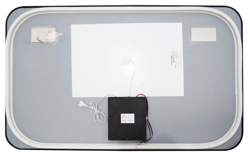 🪞 Oglindă LED cu Touch și Funcție Dezaburire – Ramă Negru, 130x80 cm, Model J187-13080 Smack