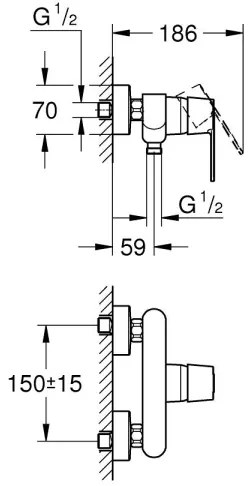 GROHE 32888000 - Baterie de duș GET DN 15, crom lucios