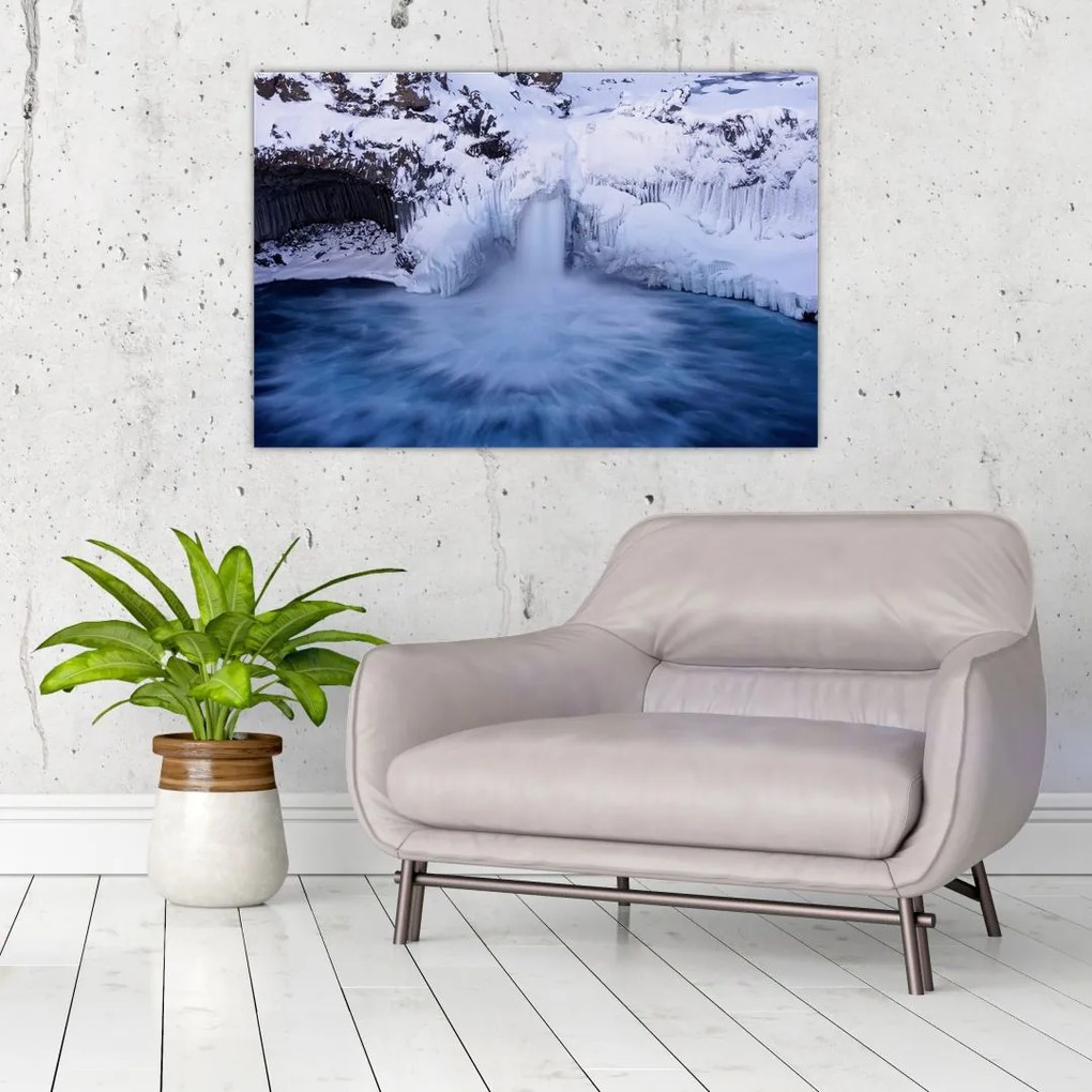 Tablou cu cascadele iarna (90x60 cm)