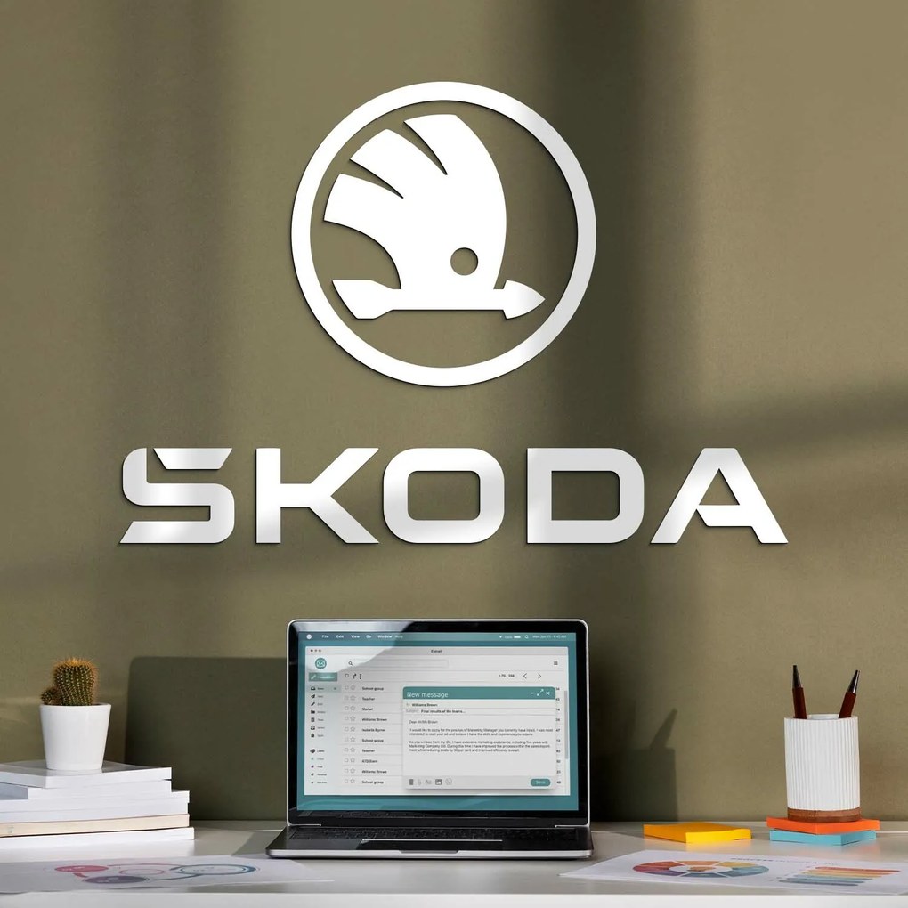 DUBLEZ | Sticker Škoda din lemn de perete