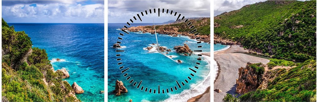 Tablou - Sardinia (cu ceas) (90x30 cm)