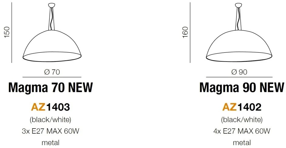 Lustra / Pendul metal design XXL 90CM MAGMA