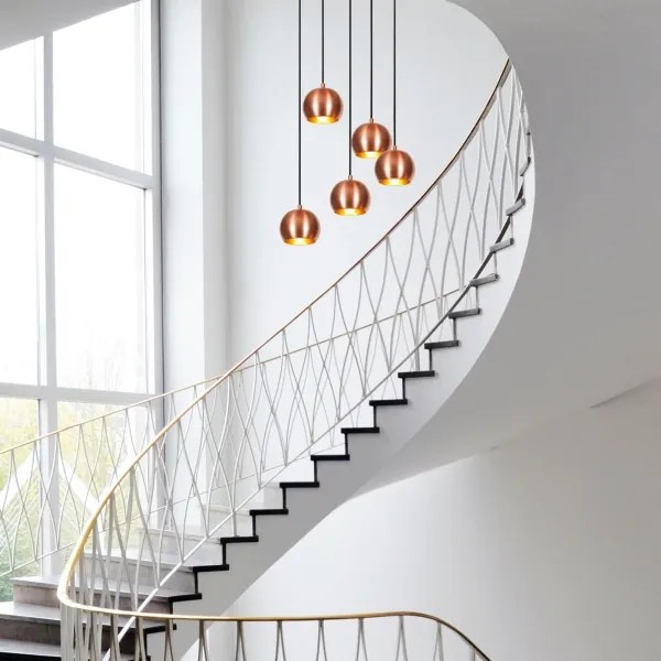 Lustră pe cablu SIVANI 5xE27/40W/230V cupru