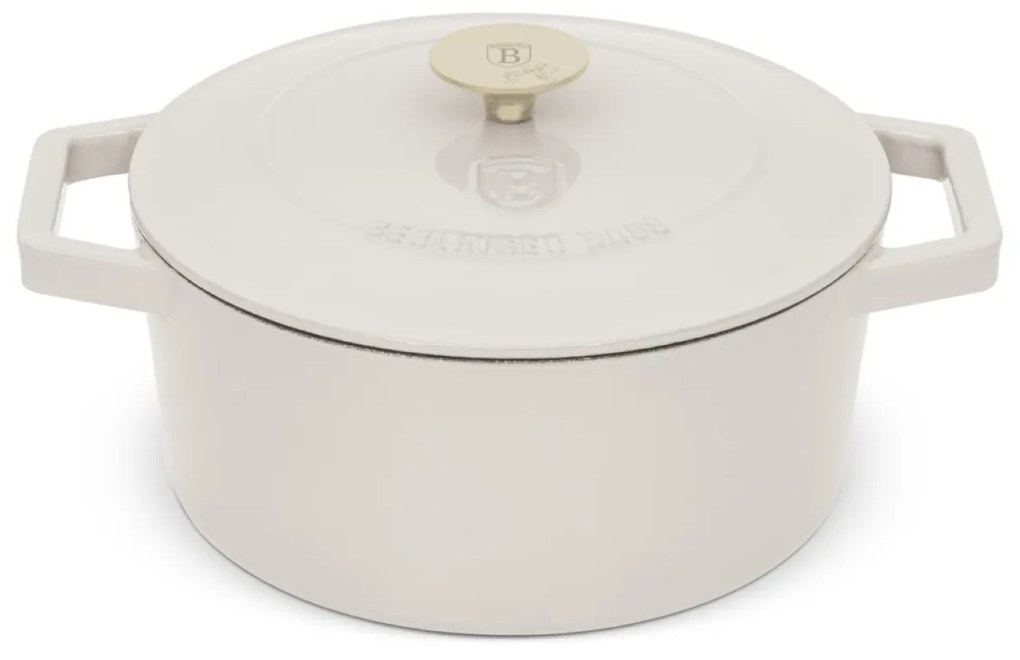 Oală din fontă emailată cu capac 24 cm, 4.35 L Berlinger Haus Sahara Collection BH 6528, ideală pentru friptură sau coacere lentă