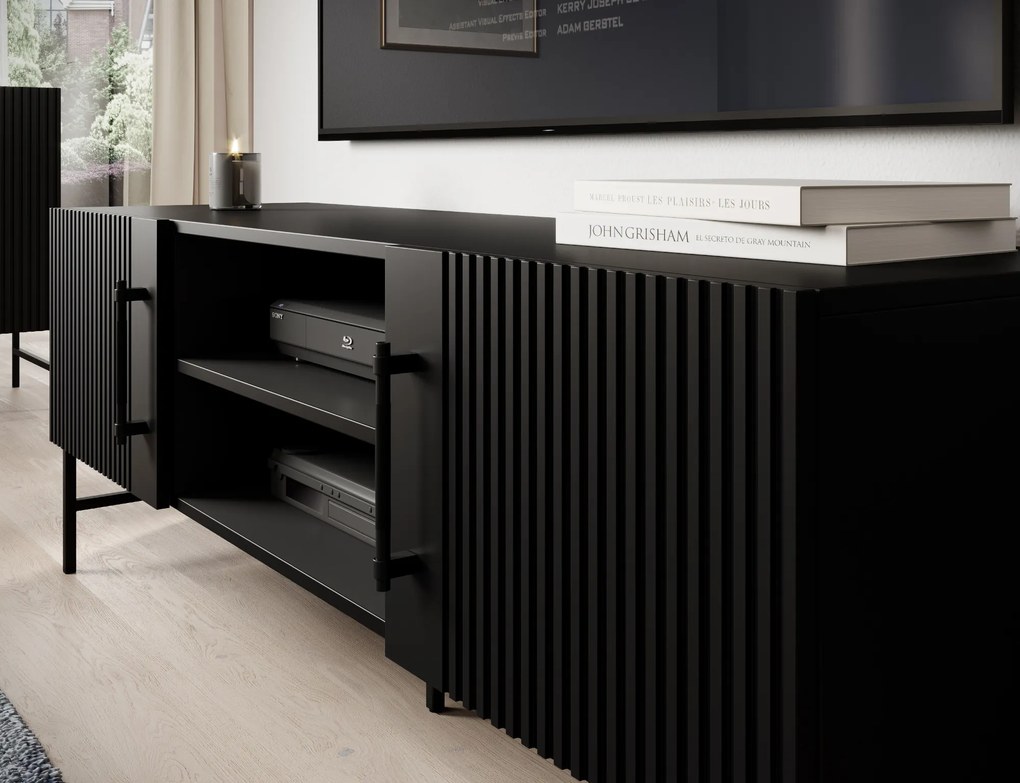 Masuta RTV RAFTT 152x55 cm, negru