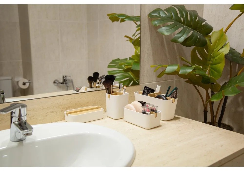 Organizator pentru baie Compactor Ecologic, 8,4 x 7,8 cm, alb