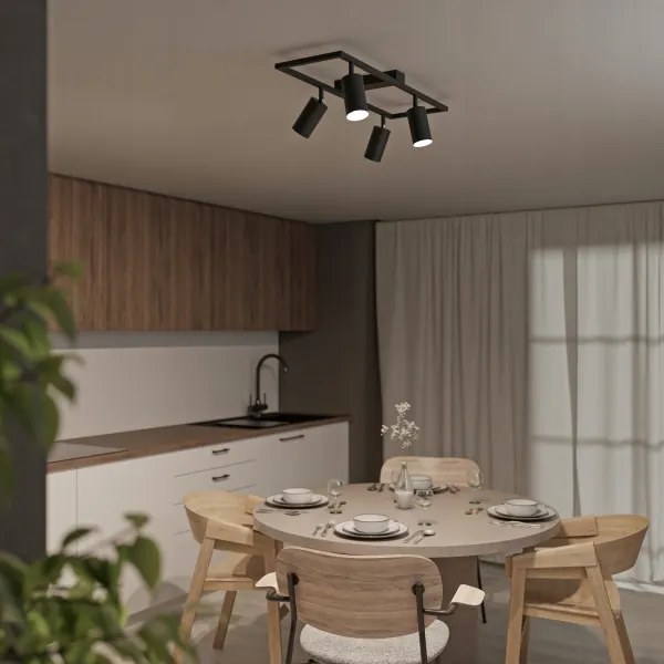 Spot 4x GU10/30W/230V, negru