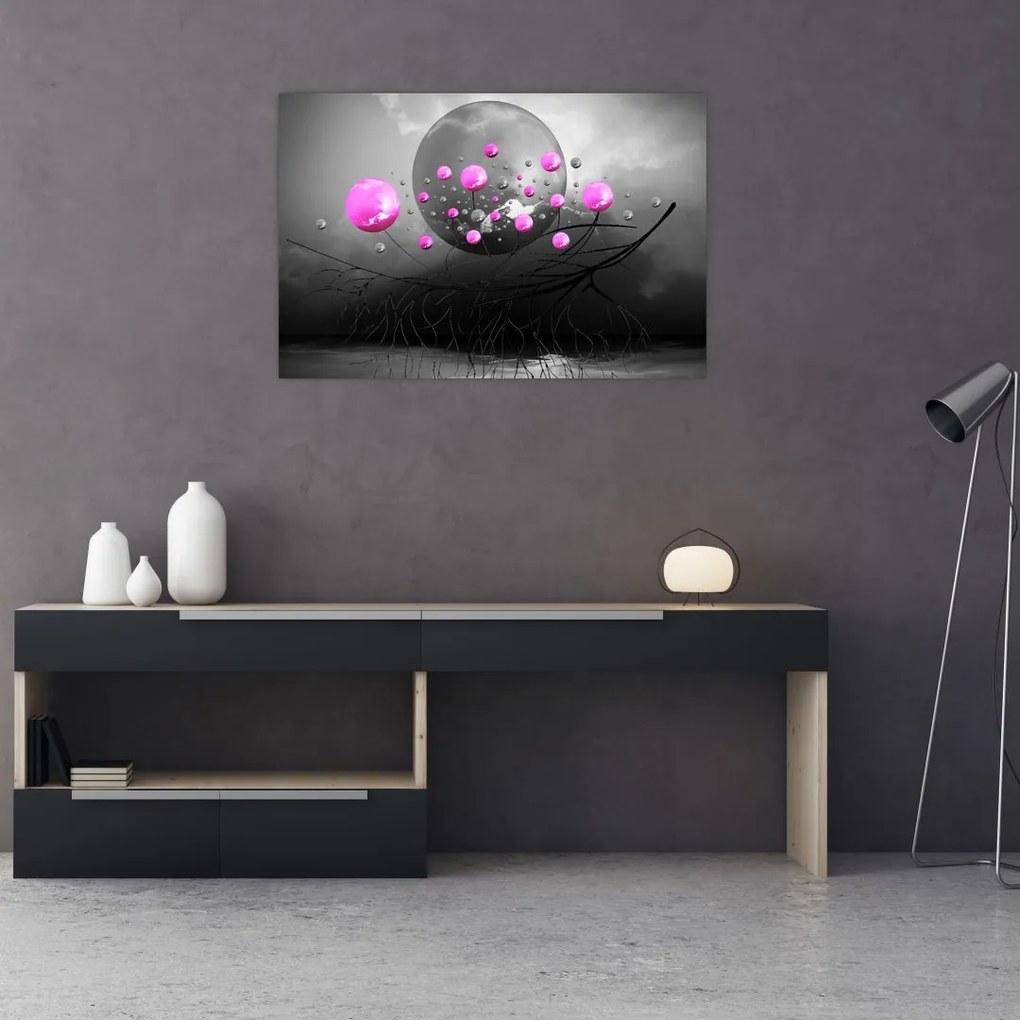 Tabloul cu bile roz (90x60 cm)
