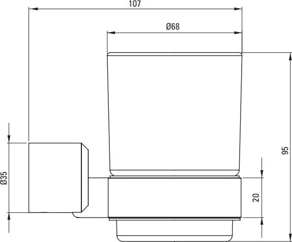 ARNIKA Pahar, montare pe perete Codul produsului: ADA_N911