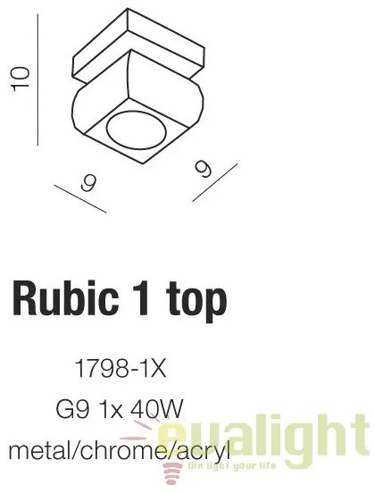 Aplica de perete / plafon moderna Rubic top