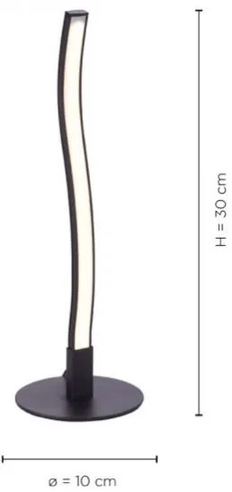 Lampă LED de masă WAWE LED/3W/230V neagră Leuchten Direkt 15128-18